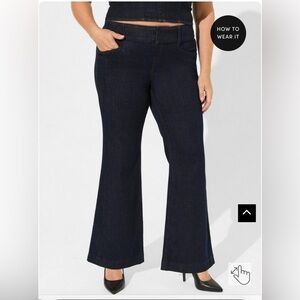 TORRID Perfect Slim Boot Vintage Stretch Mid Rise Trouser Jean in Dark Rinse